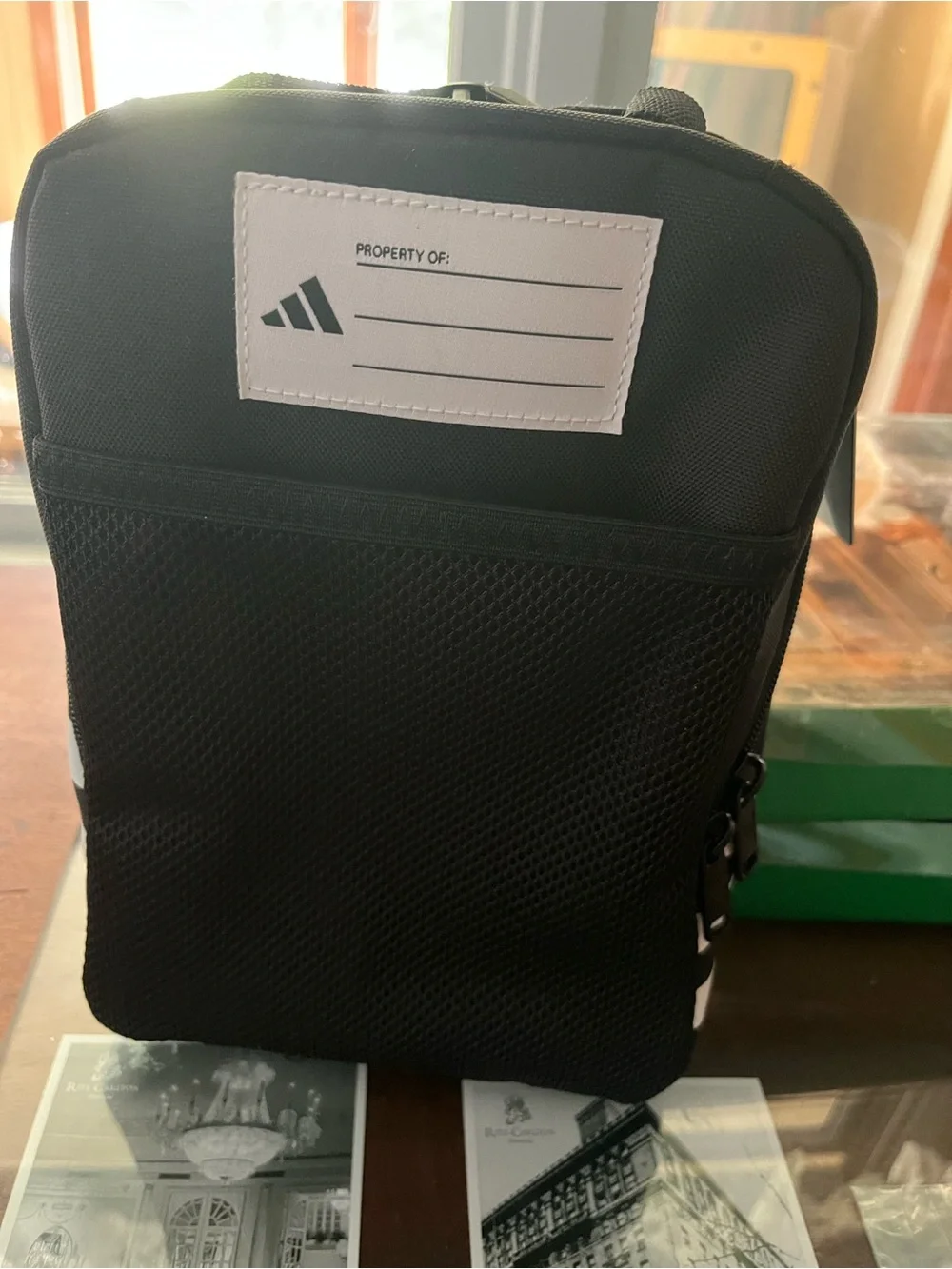 adidas Black Men's Small Everyday Backpack with White Logo